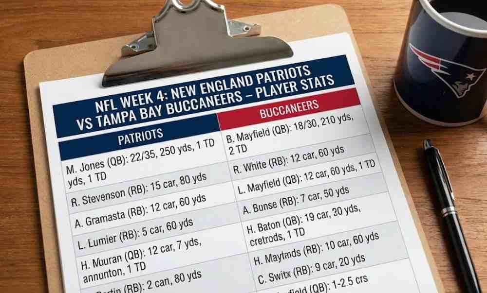 New England Patriots vs Tampa Bay Buccaneers Match Player Stats – Detailed Game Analysis