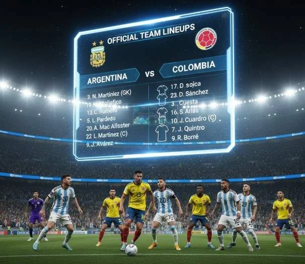 Argentina National Football Team and Colombia National Football Team Lineups