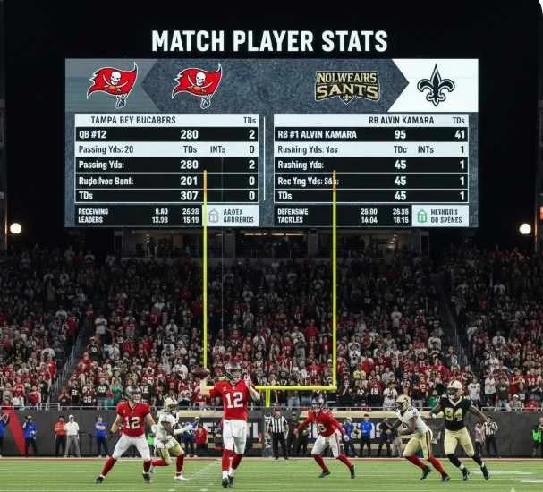 Tampa Bay Buccaneers vs New Orleans Saints match player stats